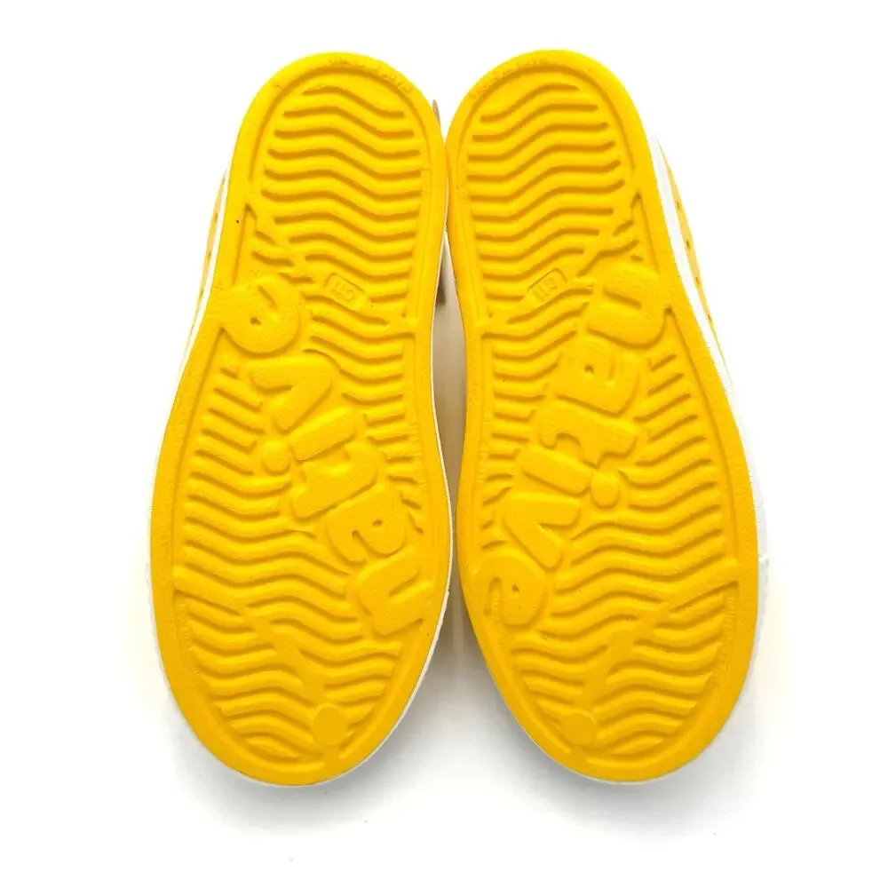 NEW! Native Jefferson Child Shoes - Crayon Yellow/Shell White - c11 (toddler 11)